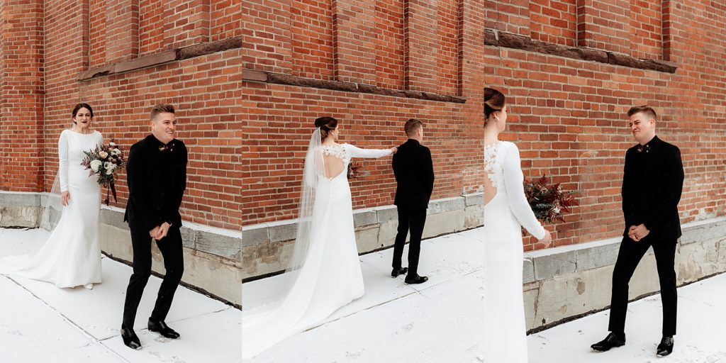 Bride and Groom First Look, Brooklyn Wedding Photographer 