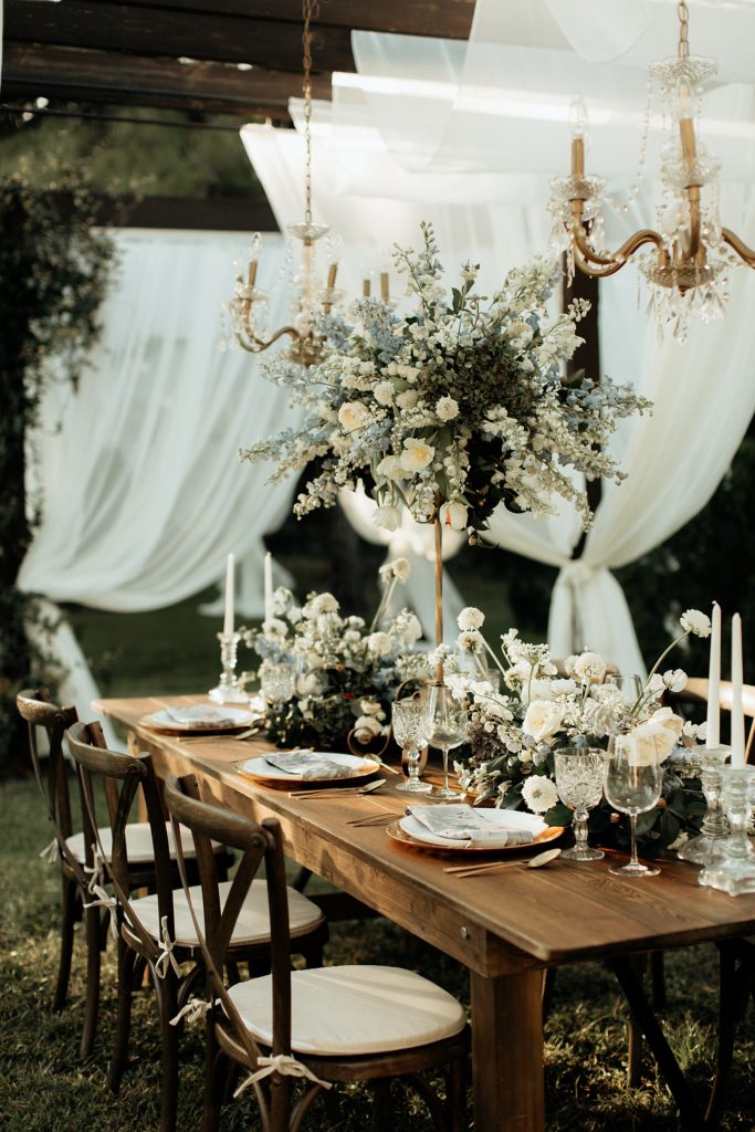Tuscan Inspired wedding table decor at La Casa Toscana, Fort Meyers Florida